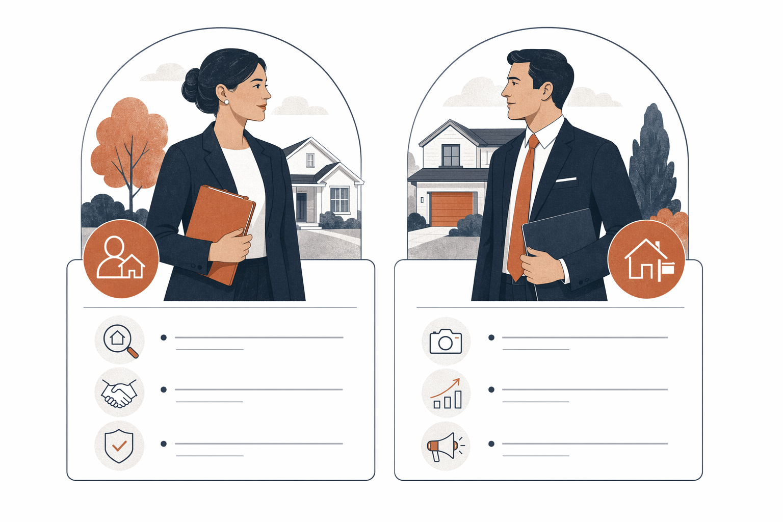 Ilustrasyon para sa Buyer's Agent vs Listing Agent